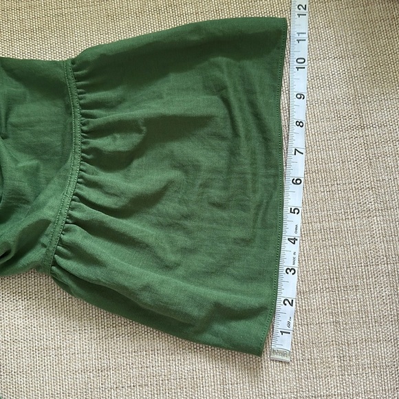 Rebecca Taylor Womens Green Tiered Pique Bell Sleeve Top Princess Boho Flowing - Picture 5 of 7